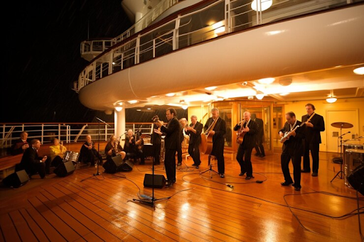 Live music performance on a boat