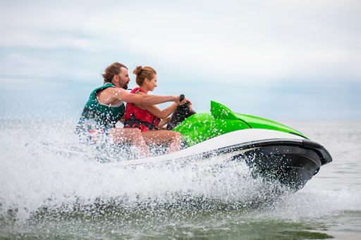Couple on a jet ski